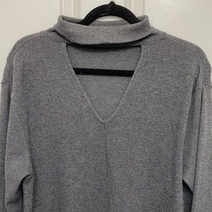 Gray cut-out sweater